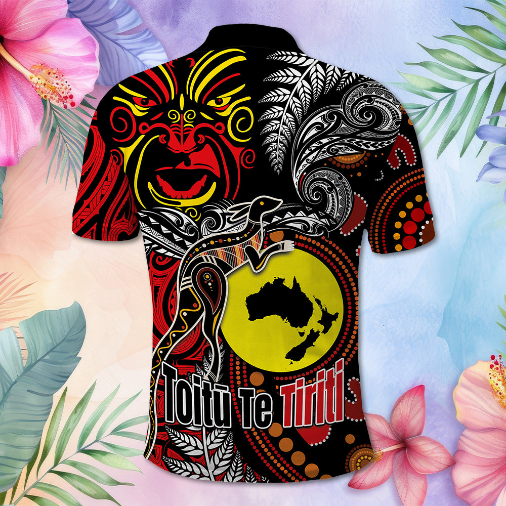 Aotearoa and Australia Toitu Te Tiriti Polo Shirt Honour the Treaty - Stand Together Stand Stronger