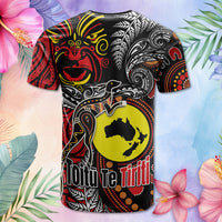 Custom Photo Aotearoa And Australia Toitu Te Tiriti T Shirt Honour The Treaty Stand Together Stand Stronger