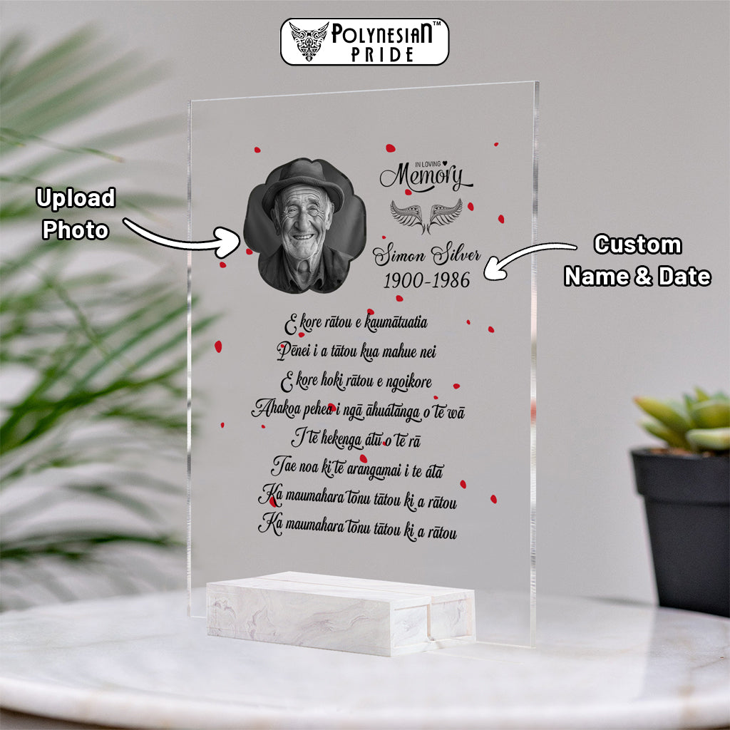 Custom Photo New Zealand ANZAC Day Memorial Acrylic Plaque We Will Remember You CTM05 - Polynesian Pride