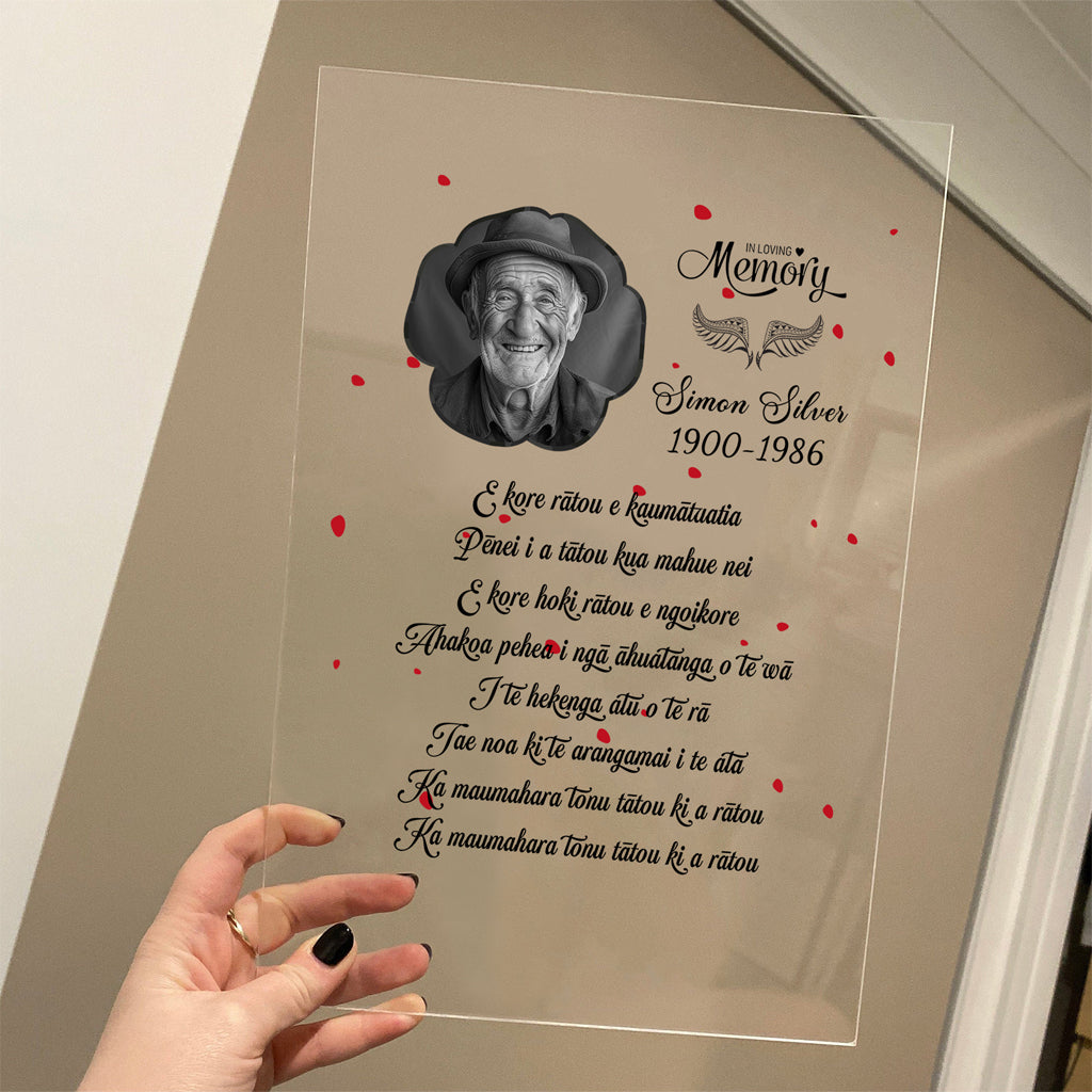 Custom Photo New Zealand ANZAC Day Memorial Acrylic Plaque We Will Remember You CTM05 - Polynesian Pride