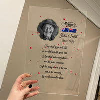 Custom Photo Australia And New Zealand ANZAC Day Memorial Acrylic Plaque We Will Remember You CTM05 - Polynesian Pride