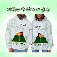 Custom Polynesian Couple Volcano Valentine Day Hoodie I LAVA YOU