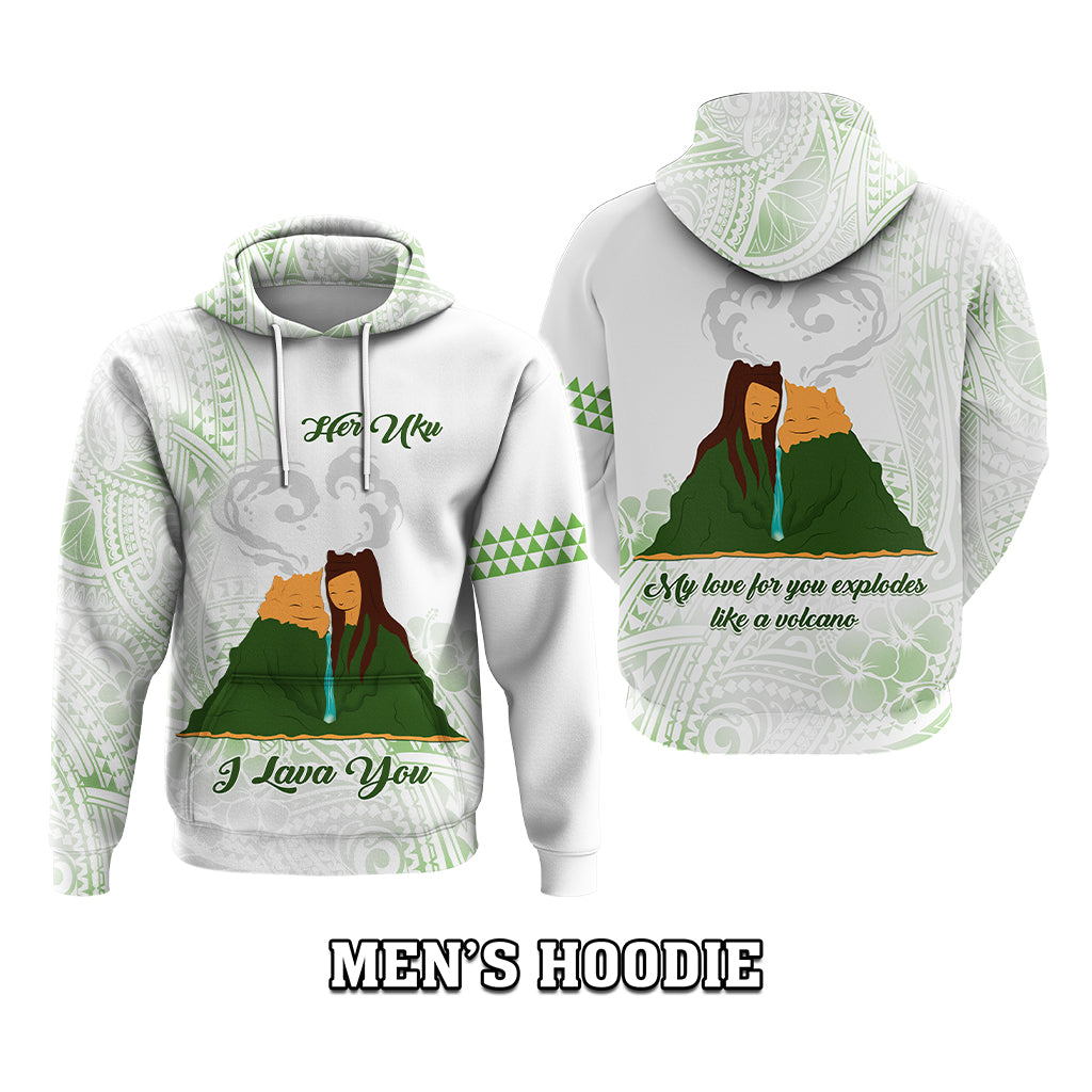 Custom Polynesian Couple Volcano Valentine Day Hoodie I LAVA YOU