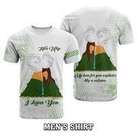 Custom Polynesian Couple Volcano Valentine Day T shirt I LAVA YOU