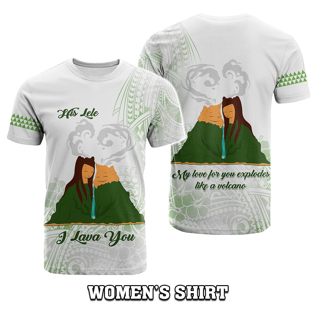 Custom Polynesian Couple Volcano Valentine Day T shirt I LAVA YOU