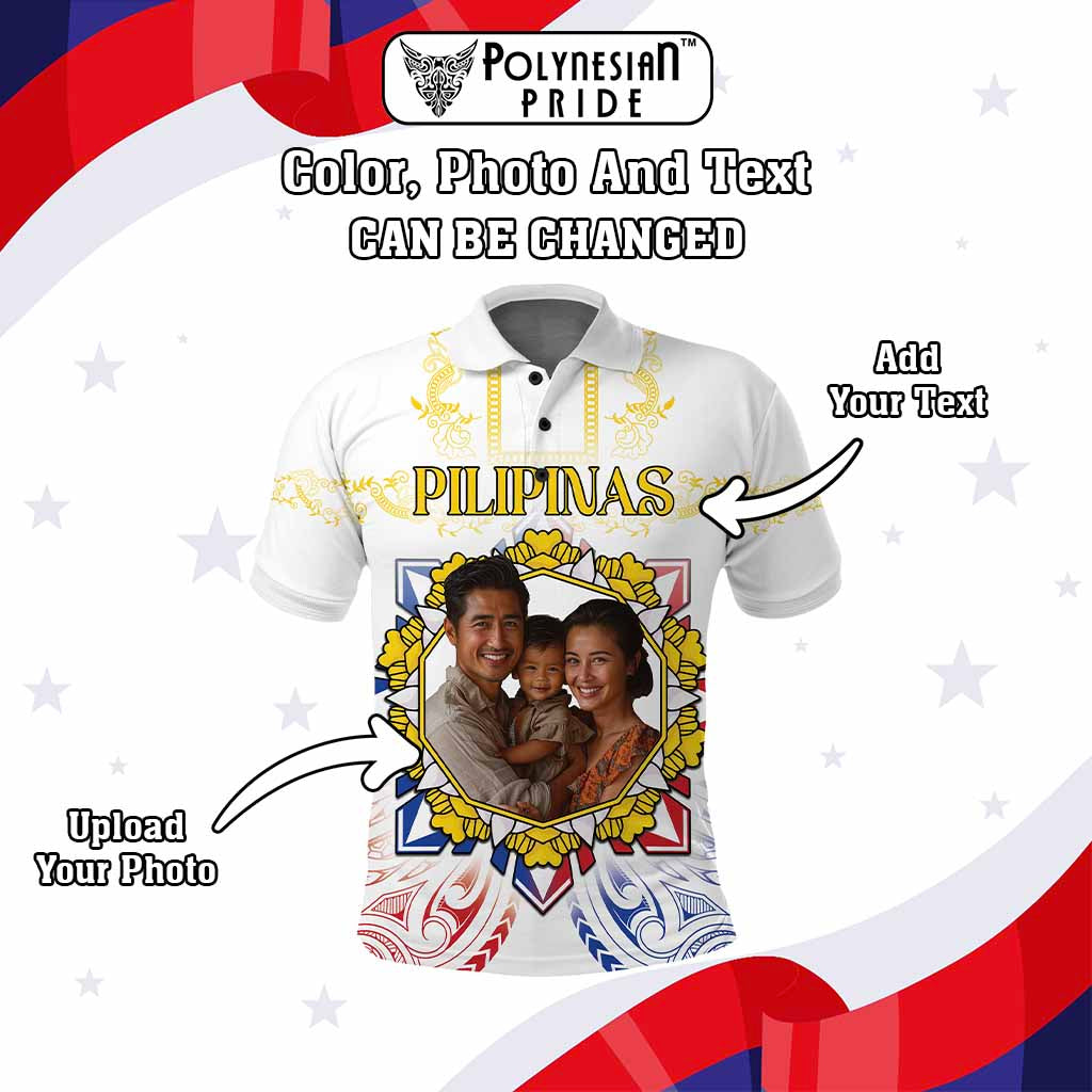 Custom Photo Philippines Independence Day Polo Shirt Maligayang Araw ng Kalayaan Barong Patterns