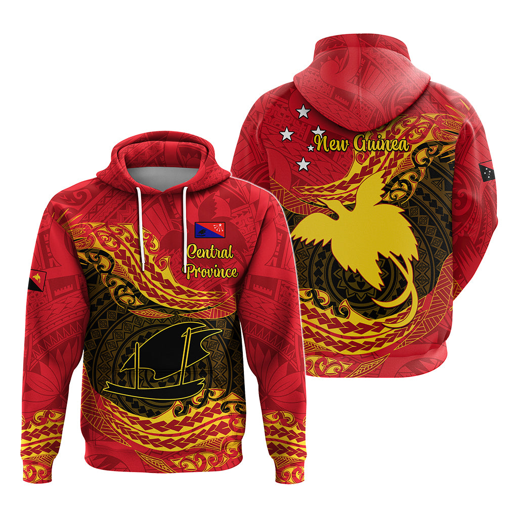 Custom Papua New Guinea Provinces Hoodie Symbol Flag Polynesian Pattern - Polynesian Pride