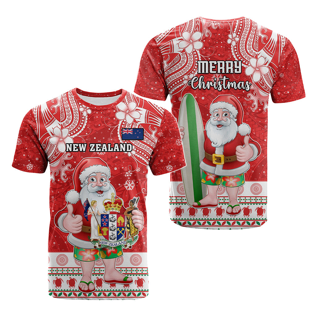Custom Polynesian Countries Christmas T Shirt Santa Coat Of Arms - Polynesian Pride