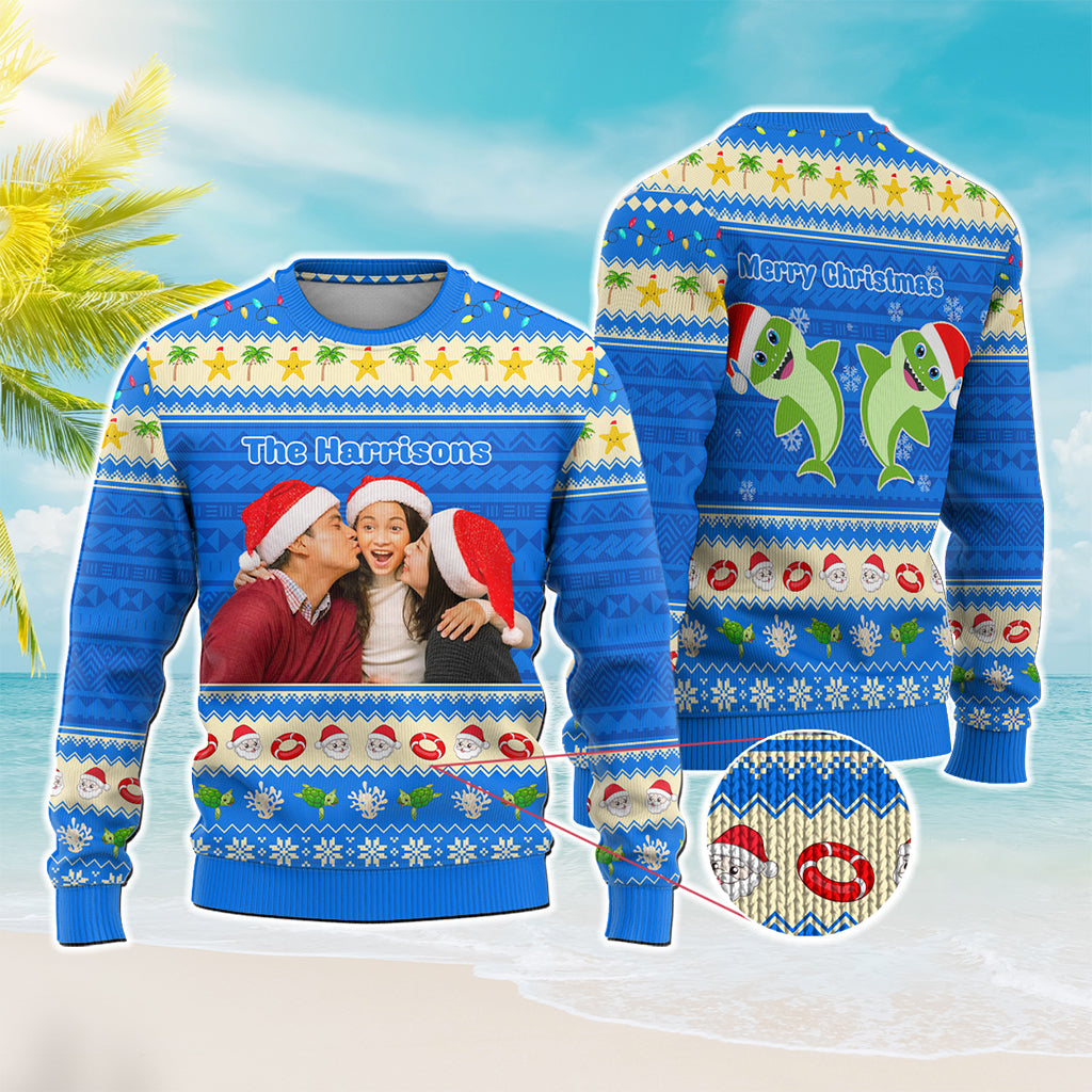 Custom Photo Polynesian Knitted Sweatshirt Beach Style