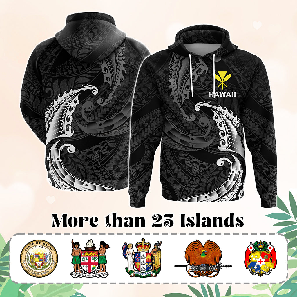 Custom AAPI Heritage Month Hoodie Polynesian Tribal Wave