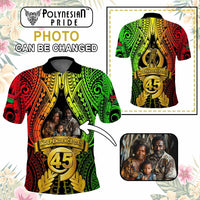Custom Photo Vanuatu Independence Day Polo Shirt 45th Anniversary - Polynesian Pride