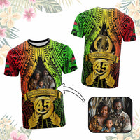 Custom Photo Vanuatu Independence Day T Shirt 45th Anniversary - Polynesian Pride