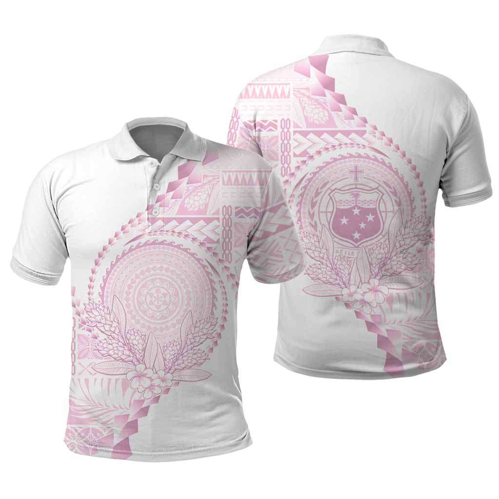 Custom Photo Samoa White Sunday Polo Shirt Lotu Tamaiti Teuila With Samoan Siapo CTM05