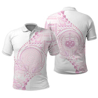 Custom Photo Samoa White Sunday Polo Shirt Lotu Tamaiti Teuila With Samoan Siapo CTM05
