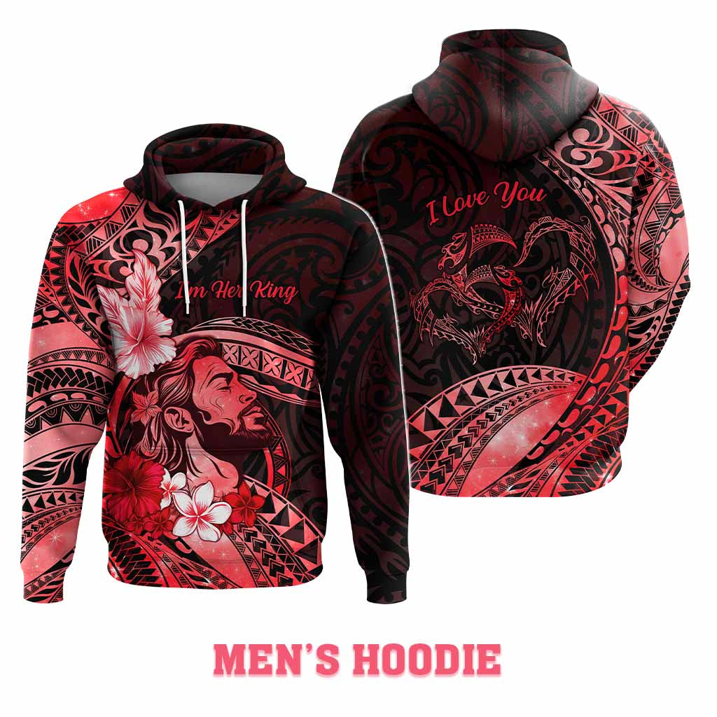Custom Polynesian Valentine Hoodie In Our Kingdom Love Reigns Forever