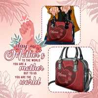 Custom Photo Happy Mother's Day Shoulder Handbag Polynesian Pattern CTM05