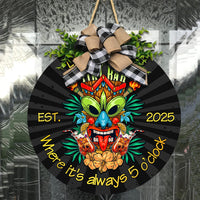 Custom Tiki Bar Hanging Door Sign CTM05 - Polynesian Pride