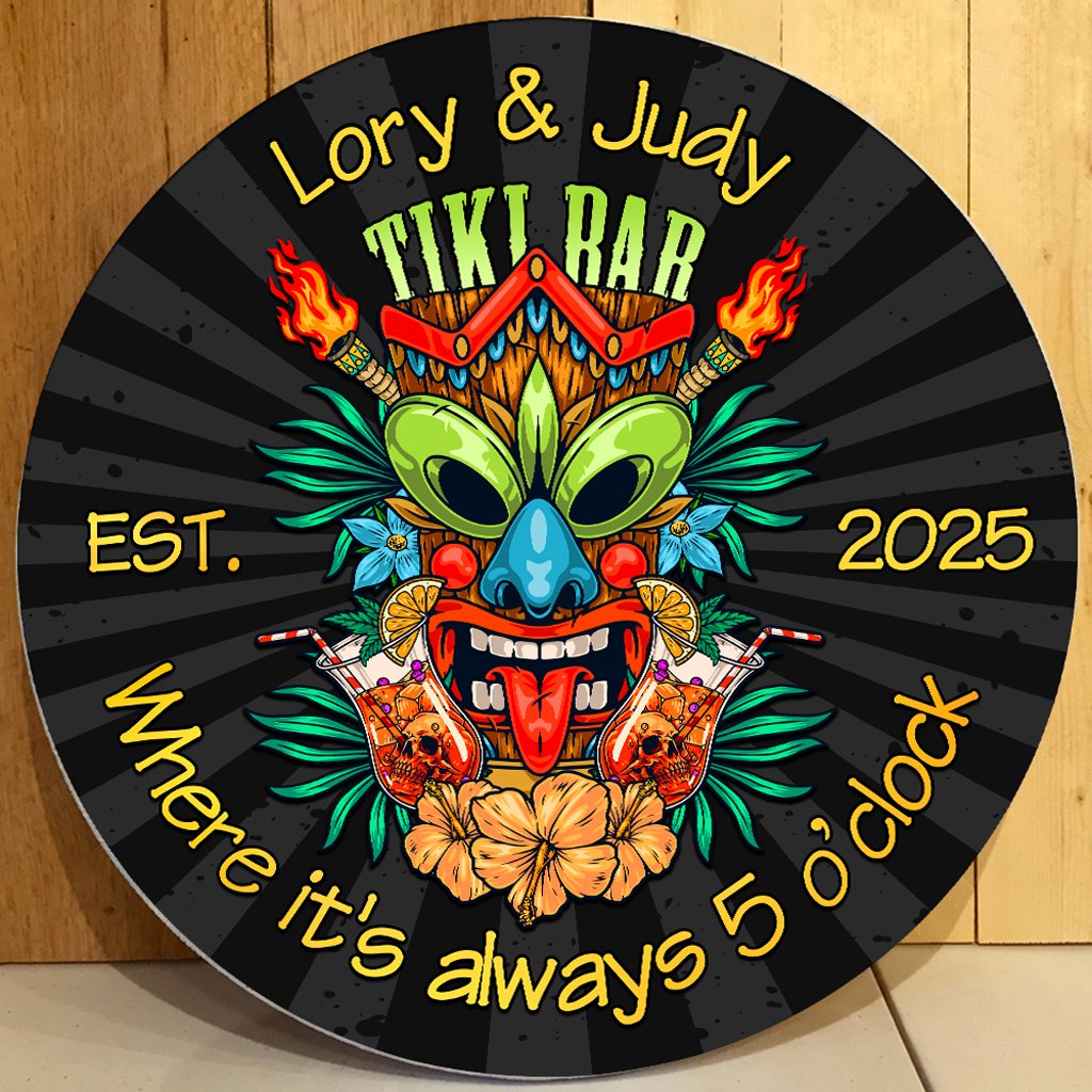 Custom Tiki Bar Hanging Door Sign CTM05 - Polynesian Pride