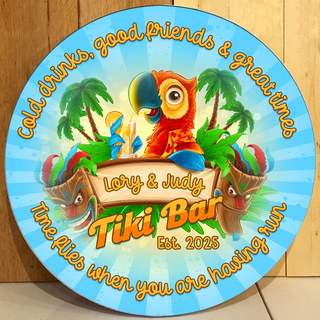 Custom Tiki Bar Hanging Door Sign Tropical Vibe CTM05 - Polynesian Pride