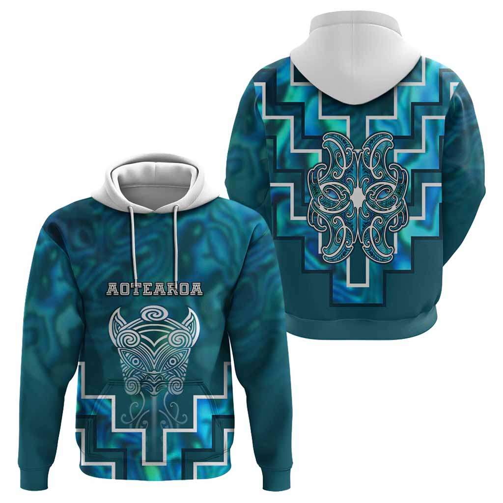Custom New Zealand Aotearoa Iwi Hoodie Maori Tiki With Poutama Motifs CTM05 - Polynesian Pride