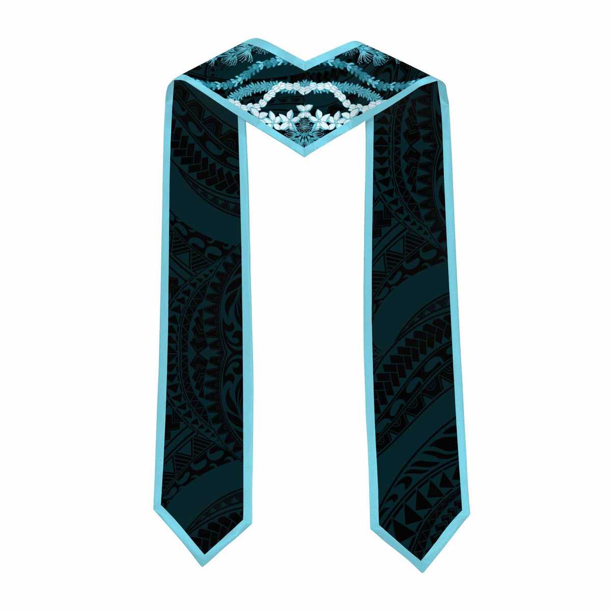 Custom Photo Hawaii Grad Name And Year Graduation Stole Polynesian Pattern With Leis CTM05 - Polynesian Pride