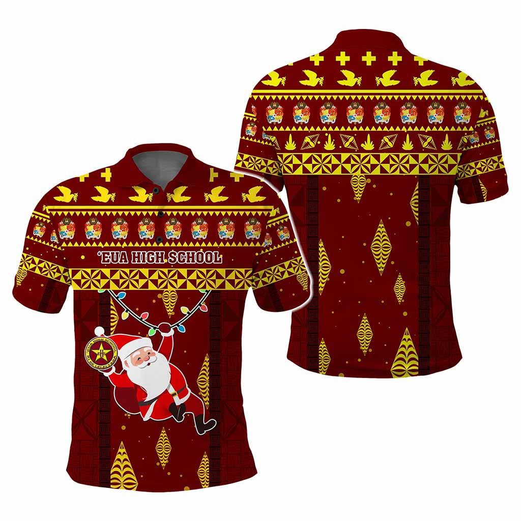 Custom Christmas Tonga Schools Polo Shirt Santa Claus Logo