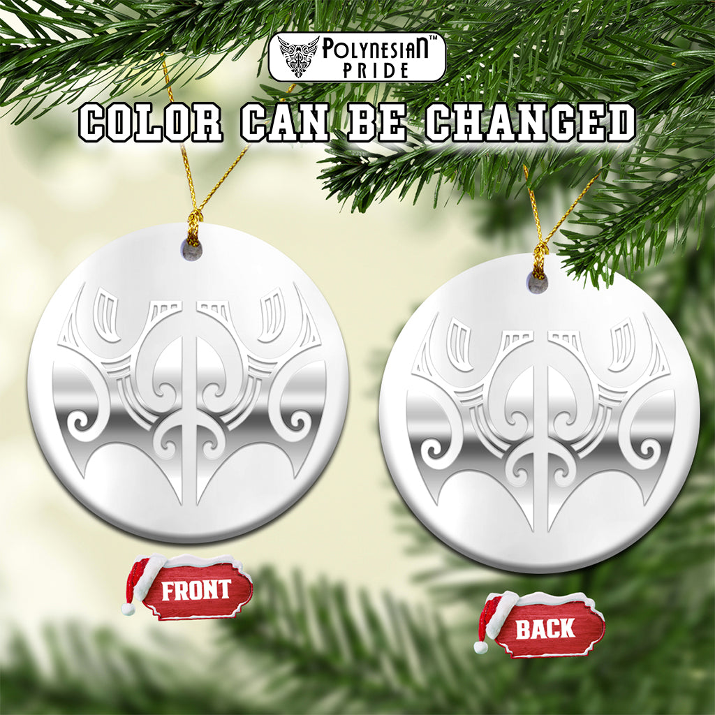 Custom New Zealand Christmas Maori Moko Kauae Ceramic Ornament