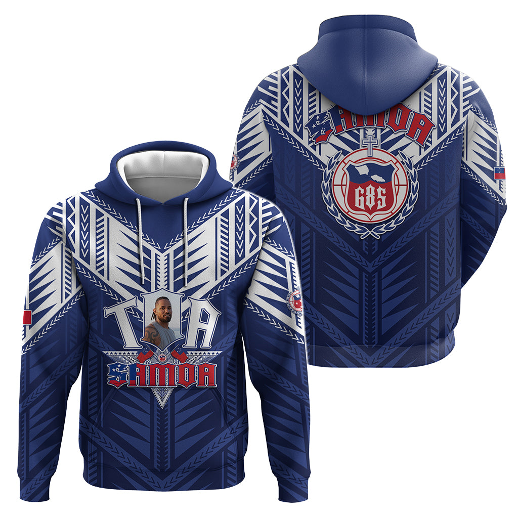 Custom Photo Toa Samoa Rugby Hoodie Samoan Pride With Tribal Pattern