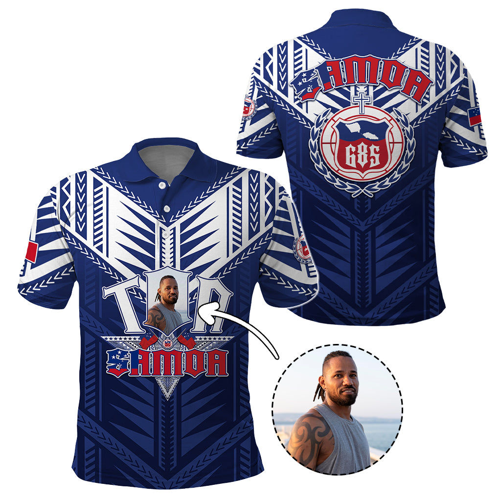 Custom Photo Toa Samoa Rugby Polo Shirt Samoan Pride With Tribal Pattern