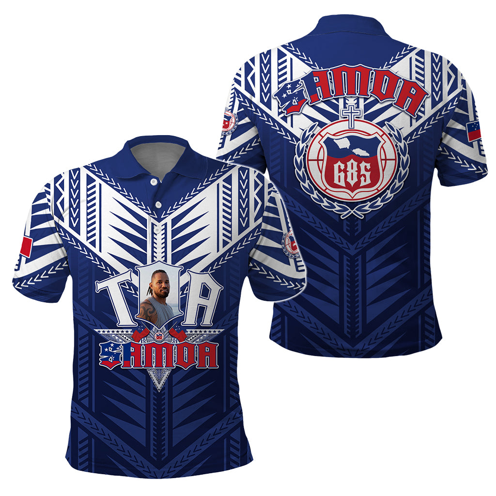 Custom Photo Toa Samoa Rugby Polo Shirt Samoan Pride With Tribal Pattern CTM05 - Polynesian Pride