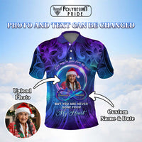 Custom Photo Memorial Polo Shirt You Are Never Gone From My Heart Polynesian Tribal Pattern CTM05 - Polynesian Pride