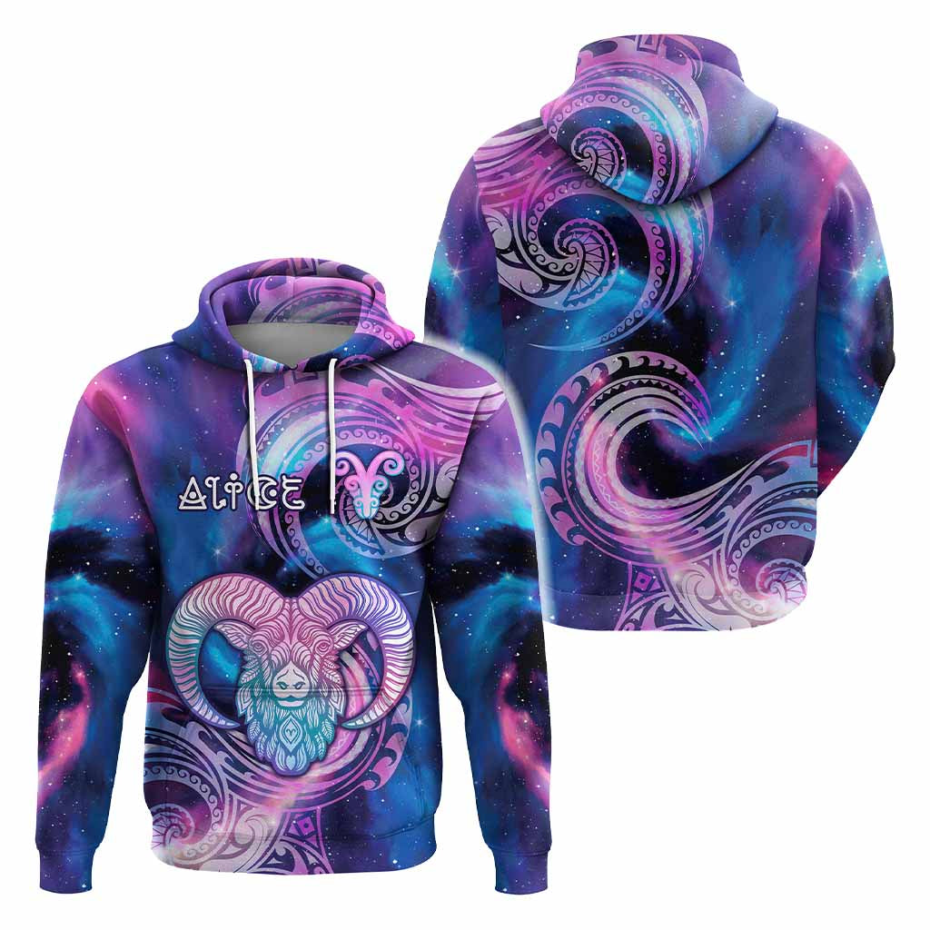 Custom Zodiac Signs Hoodie With Polynesian Pattern