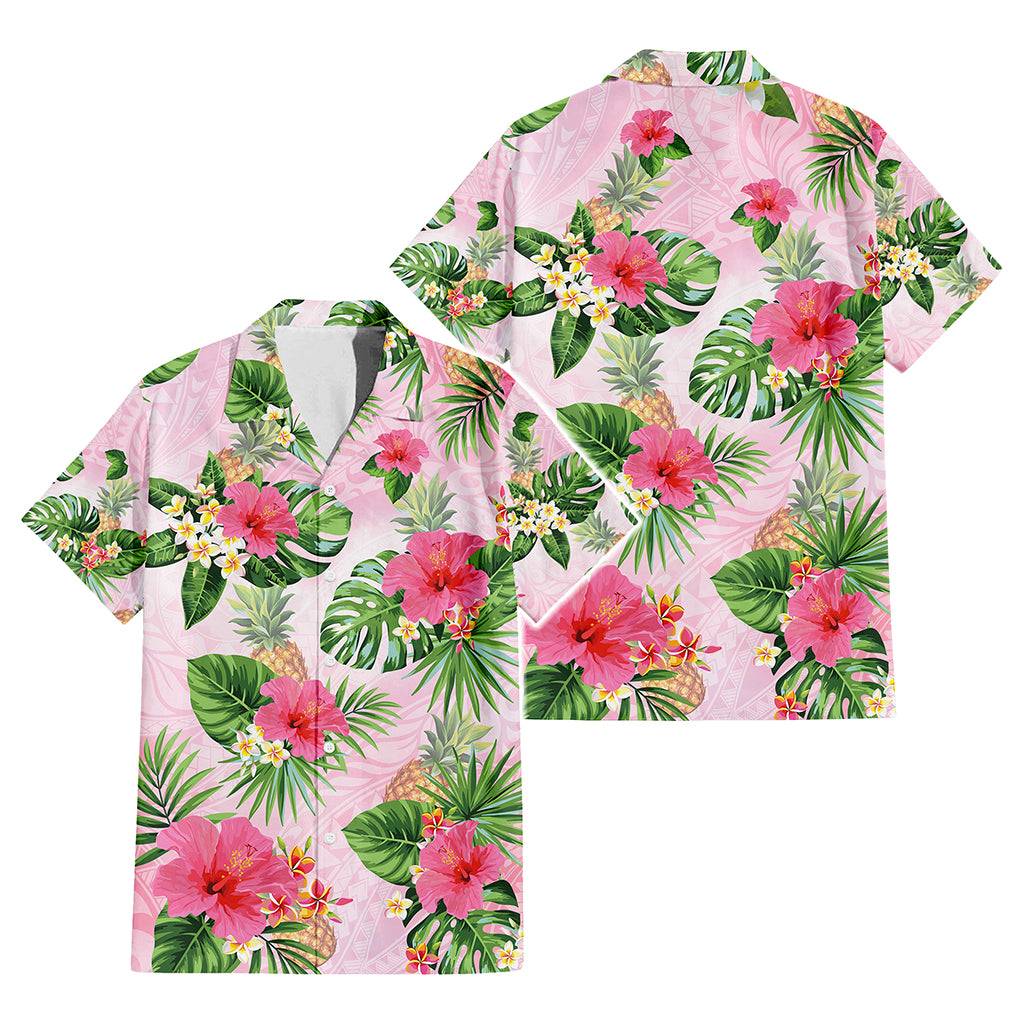 Custom Hawaii Islands Flowers Hawaiian Shirt Polynesian Tribal