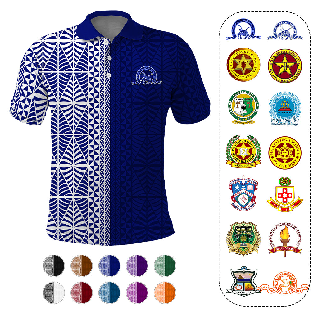 Custom Tonga Schools Polo Shirt Tongan Schools Logo Simple Style
