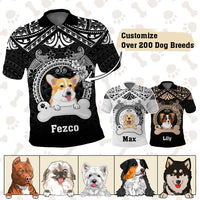 Custom Dog Polo Shirt With Polynesian Pattern