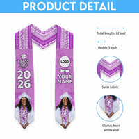 Custom Photo Hawaii Grad Name And Year Graduation Stole With Hawaiian Leis CTM05 - Polynesian Pride