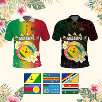 Custom Vanuatu Provinces Polo Shirt Pig Tusk Tribal Pattern With Plumeria