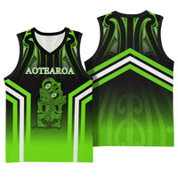 New Zealand Aotearoa Iwi Personalised Text Basketball Jersey Maori Hei Tiki Special Style CTM05 - Polynesian Pride