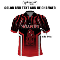 New Zealand Aotearoa Iwi Personalised Text Polo Shirt Maori Hei Tiki Special Style CTM05 - Polynesian Pride