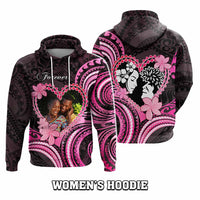 Custom Photo Polynesian Couple Valentine Day Hoodie I LOVE YOU FOREVER