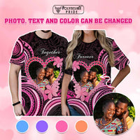 Custom Photo Polynesian Couple Valentine Day T shirt I LOVE YOU FOREVER CTM05 - Polynesian Pride