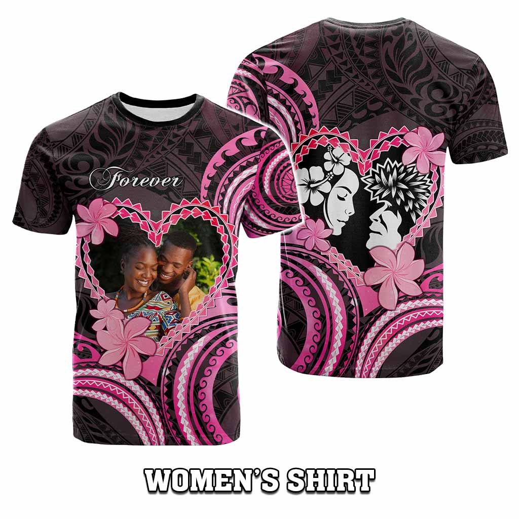 Custom Photo Polynesian Couple Valentine Day T shirt I LOVE YOU FOREVER CTM05 - Polynesian Pride