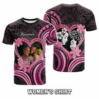 Custom Photo Polynesian Couple Valentine Day T shirt I LOVE YOU FOREVER CTM05 - Polynesian Pride