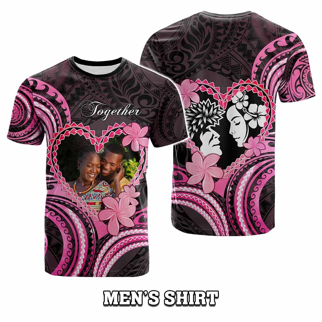 Custom Photo Polynesian Couple Valentine Day T shirt I LOVE YOU FOREVER CTM05 - Polynesian Pride