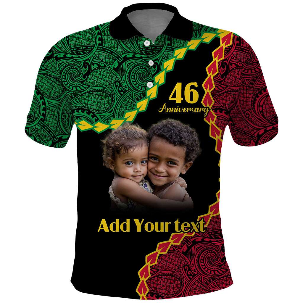Vanuatu Independence Anniversary Custom Photo Personalized Polo Shirt Long God Yumi Stanap