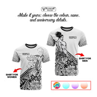 Personalised Polynesian Beauty Woman and Warrior Valentine T Shirt With Pacific Pattern - Polynesian Pride