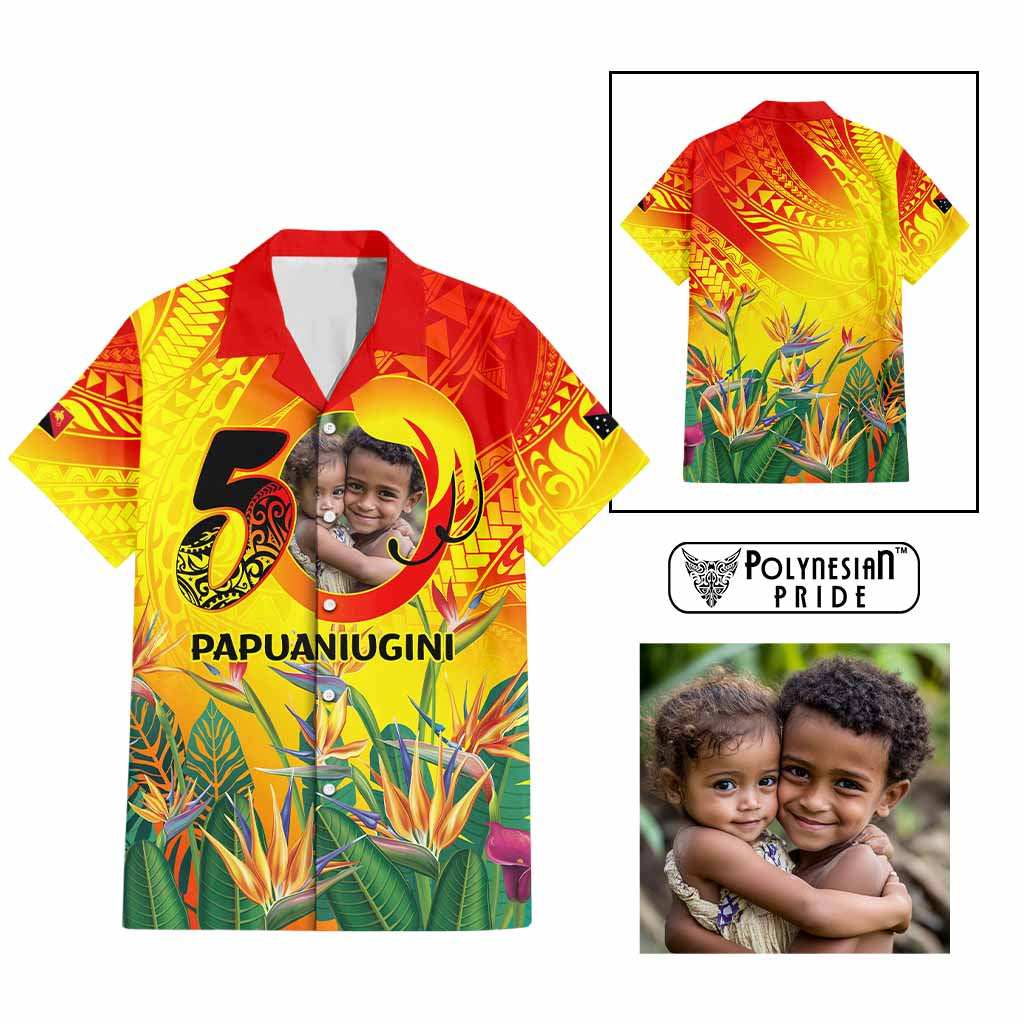 Custom Photo Papua Niugini Hapi 50th Indipendens Hawaiian Shirt Year of PNG 1975-2025