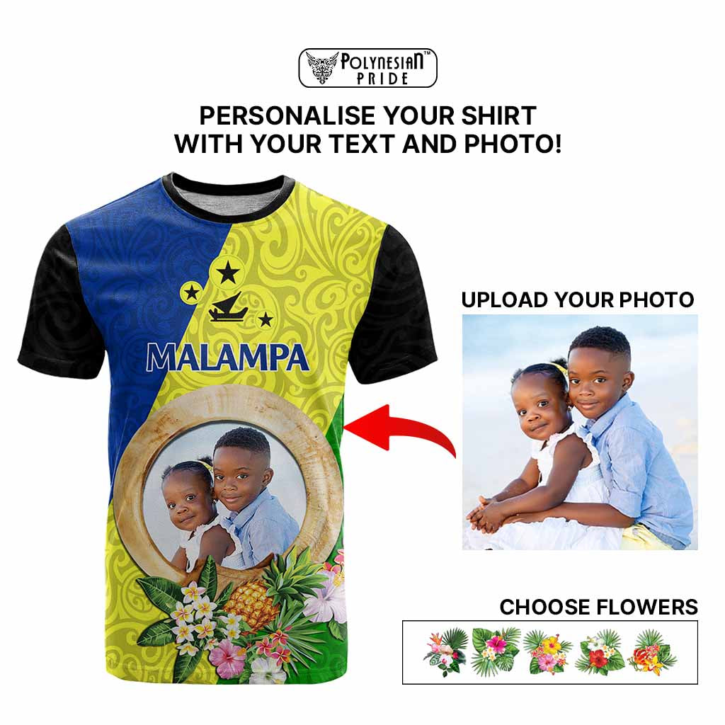 Malampa Province Custom T Shirt With Photo Vanuatuan Boar's Tusk Flag Multicolored