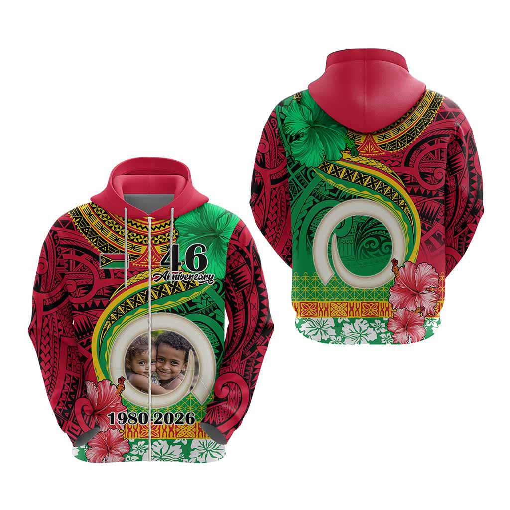 Custom Photo Vanuatu Year Anniversary Hoodie Yumi Indipendens Dei