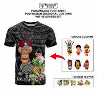 Custom Polynesian Traditional Costume T Shirt Tropical Flower